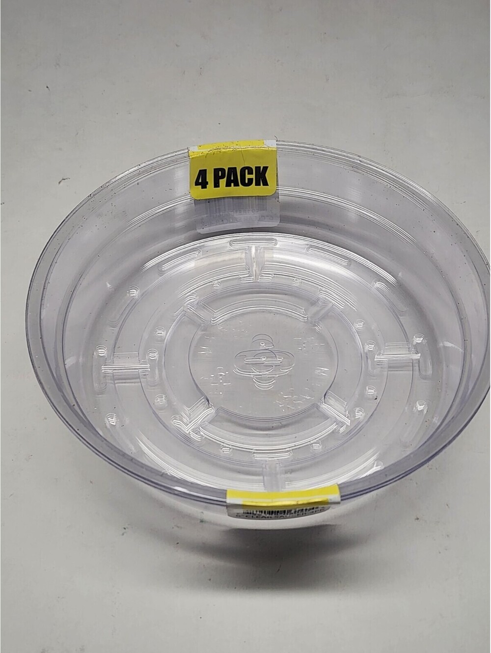 4 PCS Clear Plastic Plant Saucer Drip Trays Plate Dish 6"